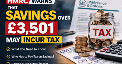 HMRC warns that savings over £3,501 may incur tax