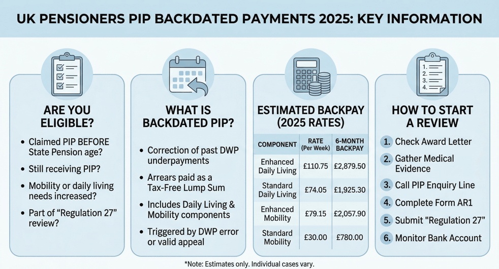 UK pensioners PIP backdated payments 2025