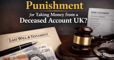 what is the punishment for taking money from a deceased account uk