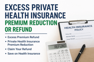 excess private health insurance premium reduction or refund