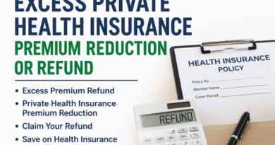 excess private health insurance premium reduction or refund